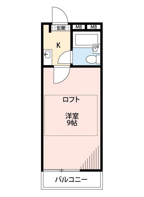 アミスターII(1K/1階)の間取り写真