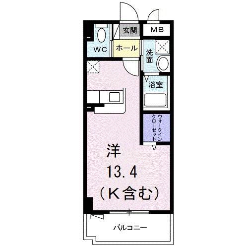 カーサ ダ・ヴィンチ(ワンルーム/5階)の間取り写真