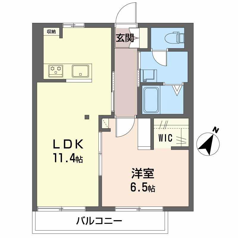 グリーンハイツシバ(1LDK/2階)の間取り写真