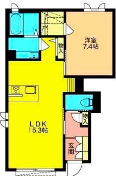 大樹の丘 THE TREE OF LIFE A(1LDK/1階)の間取り写真