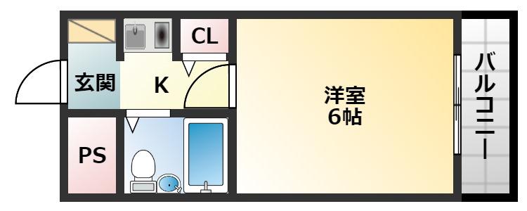 グリーンハイツ天美(1K/3階)の間取り写真