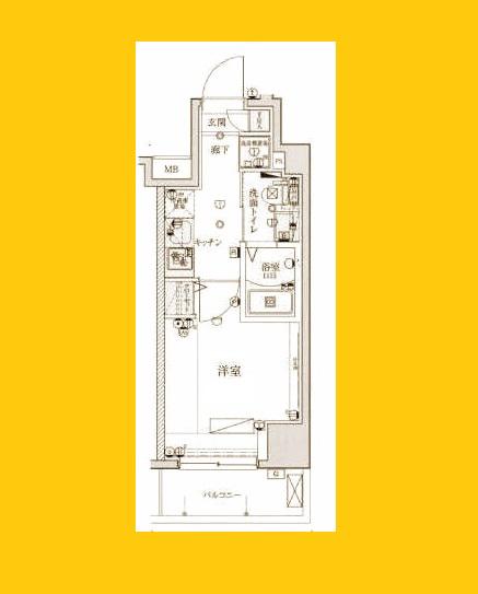 LIVCITY 横濱宮元町(1K/9階)の間取り写真