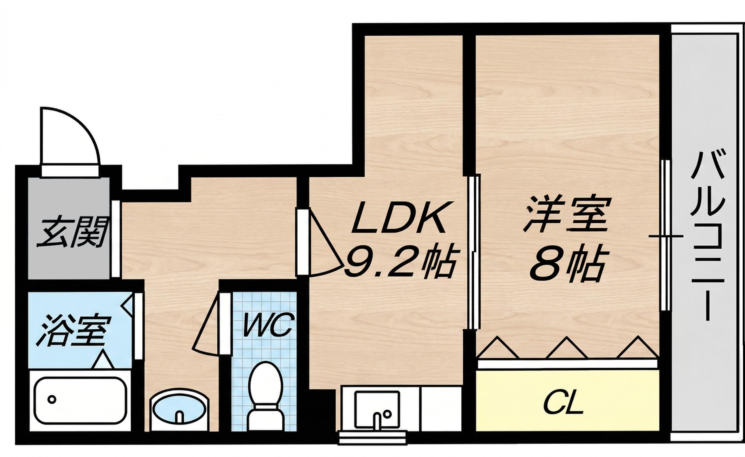ハーモナイズ森田(1LDK/2階)の間取り写真