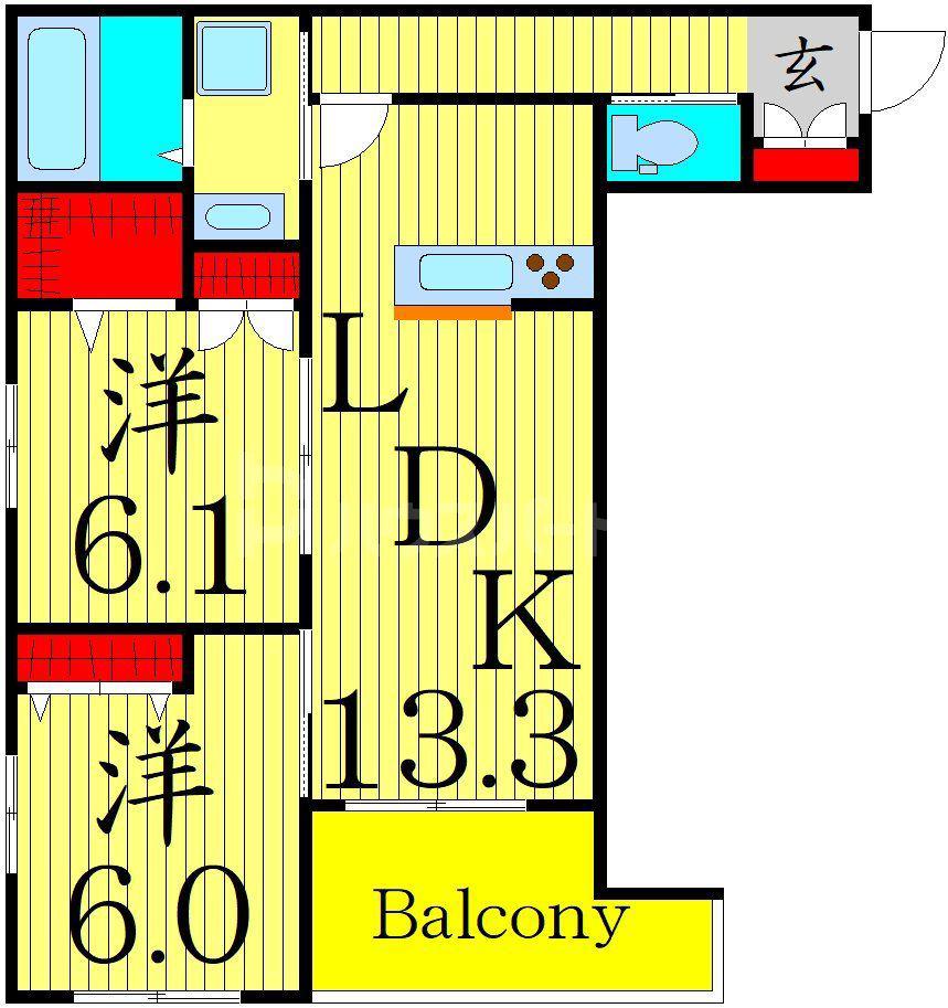 パークメゾン町屋(2LDK/3階)の間取り写真