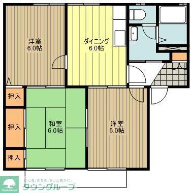 アリエス(3DK/1階)の間取り写真