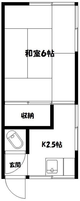 五日市コーポ(1K/2階)の間取り写真