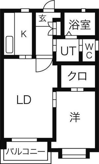 詩季乃郷 B(1LDK/2階)の間取り写真