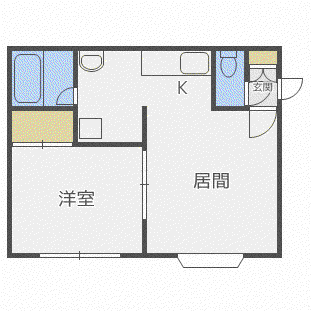 アムール8(1LDK/2階)の間取り写真