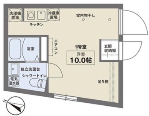 COCOFLAT笹塚II(ワンルーム/1階)の間取り写真