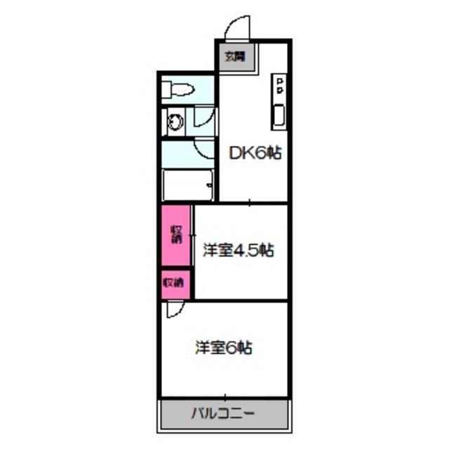 第3ロックマンション(2DK/3階)の間取り写真
