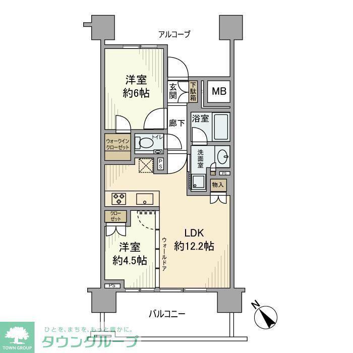 プラウドシティ小竹向原グランドコート(2LDK/3階)の間取り写真
