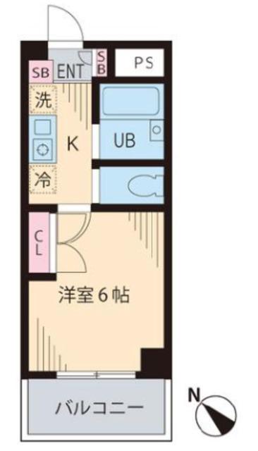 コットンハウス北町(1K/2階)の間取り写真