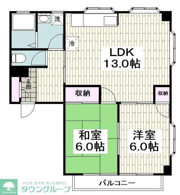 ハイツKAM(2LDK/2階)の間取り写真