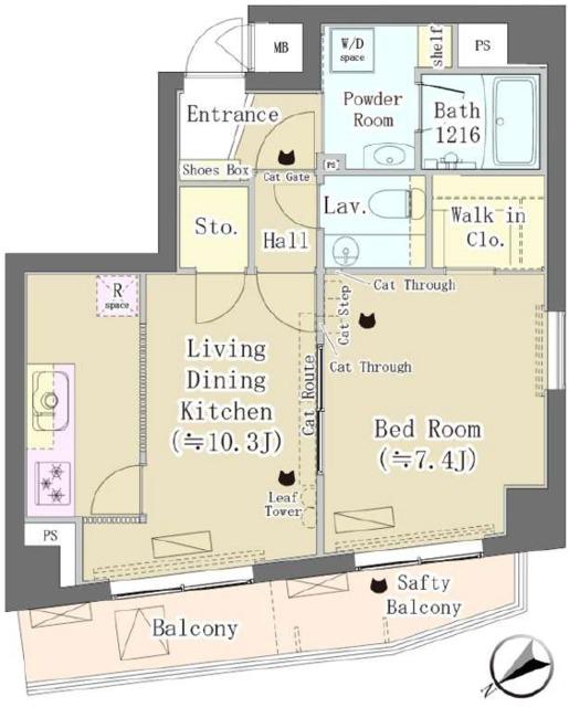 MAISON DE TAKAYA(1LDK/4階)の間取り写真