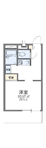 レオパレス豊南(1K/1階)の間取り写真