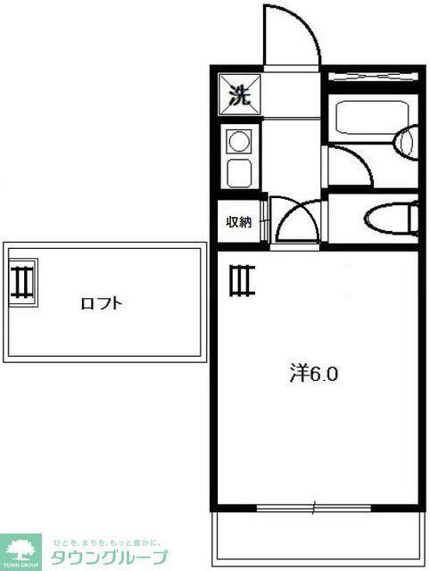 ライフ・ガーデン(1K/2階)の間取り写真