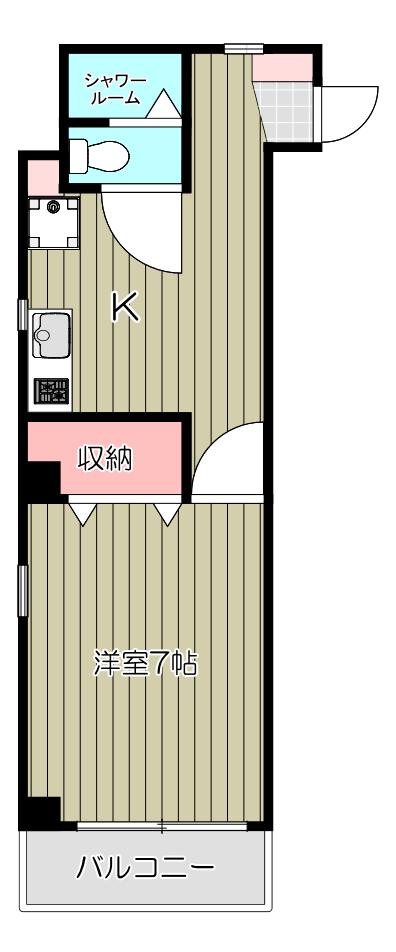メゾン戸越公園(1K/2階)の間取り写真