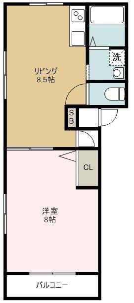 ナーセリーK3(1LDK/2階)の間取り写真