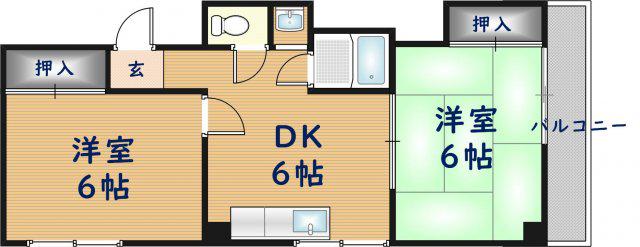 すみれプラザ長堂(2DK/2階)の間取り写真
