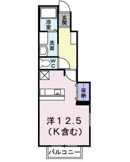 ベルフィオーレI(ワンルーム/1階)の間取り写真