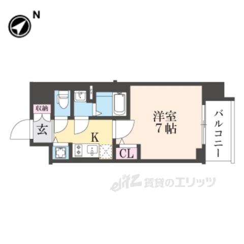 ベラジオレガシー葛野大路八条(1K/3階)の間取り写真