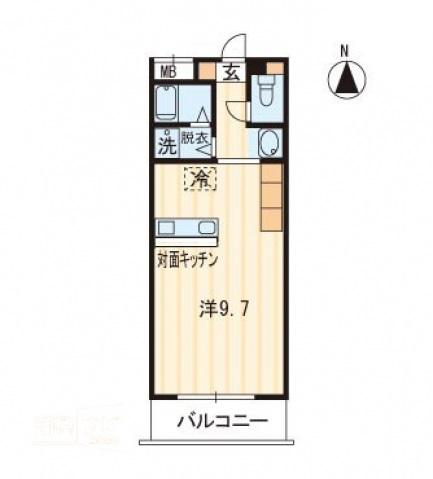 ホープTOMOII(1K/3階)の間取り写真