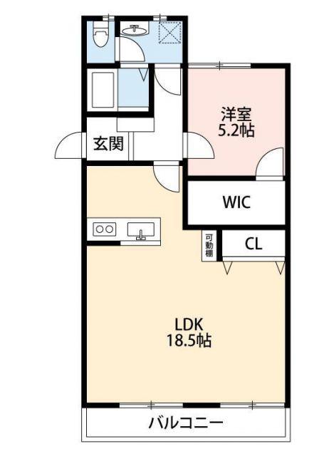RE・VIVE景の宮(1LDK/2階)の間取り写真