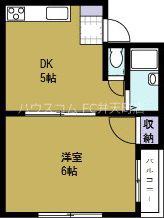 JPアパートメント港III(1DK/4階)の間取り写真