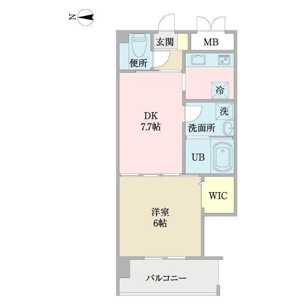 BIG MOG(1DK/2階)の間取り写真