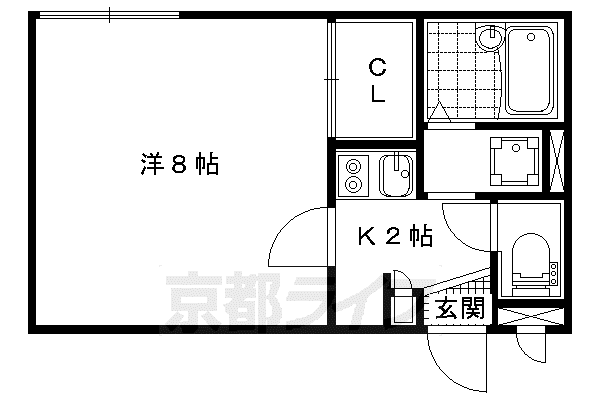 レオパレス石田森南(1K/1階)の間取り写真