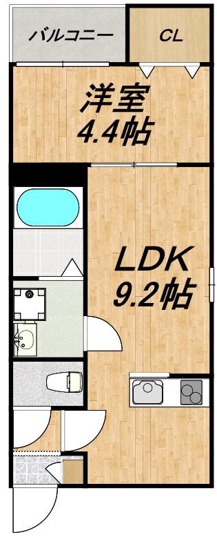 LECOCON一宮V(1LDK/3階)の間取り写真