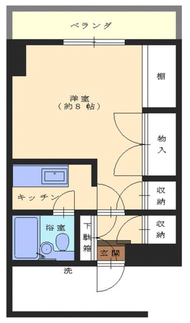 リバーサイド青戸(ワンルーム/1階)の間取り写真