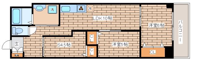 テクノ新神戸ビル(3LDK/2階)の間取り写真