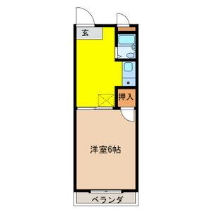 アーデルハイツ(1DK/2階)の間取り写真