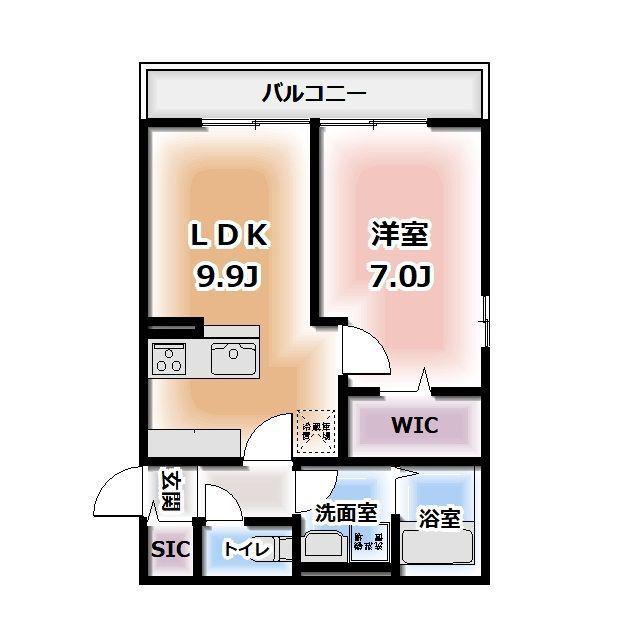 KOMOREBI GARDEN中田本町D(1LDK/3階)の間取り写真
