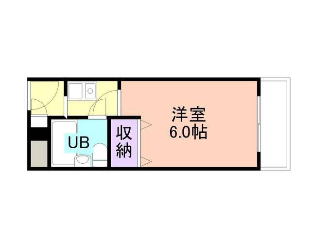 リバティハイツ美園(1K/4階)の間取り写真