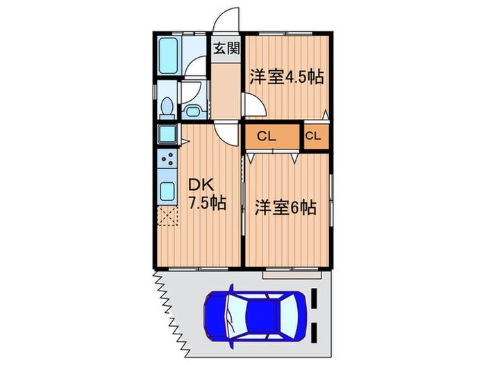 小西マンション(2DK/1階)の間取り写真