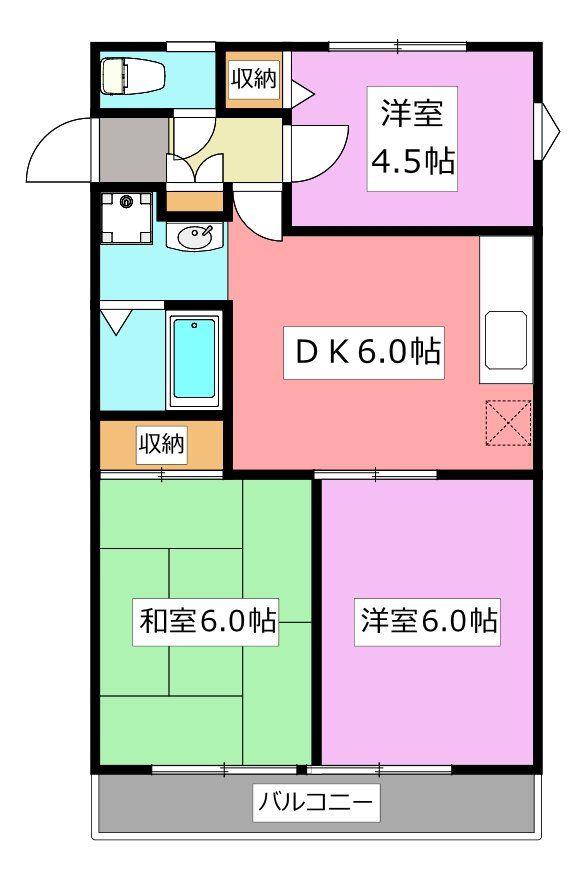 コーポエル(3DK/1階)の間取り写真