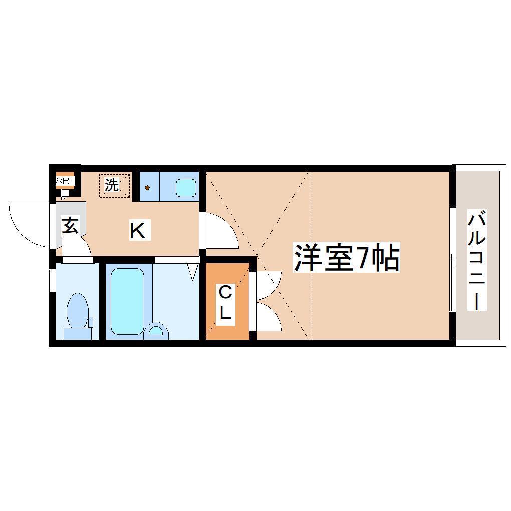 リブレ恵和町(1K/1階)の間取り写真