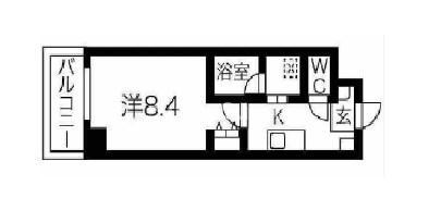 ビエラコート須磨(1K/4階)の間取り写真