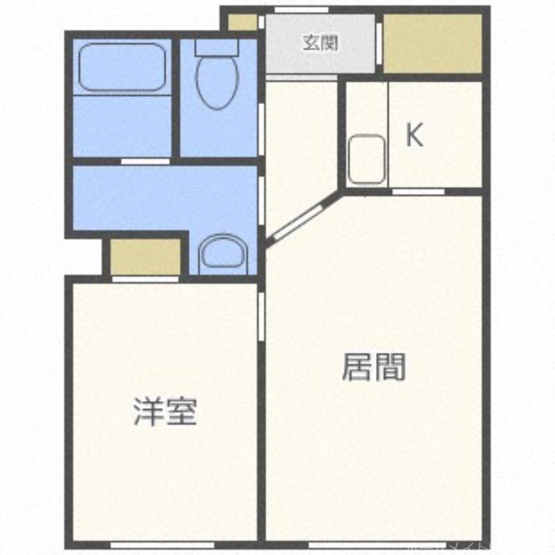 ディアス1610(1LDK/1階)の間取り写真