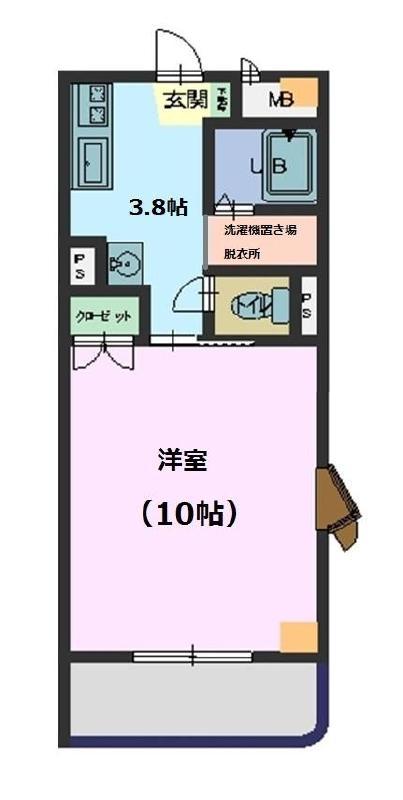 スターライトヒルズ(1K/4階)の間取り写真