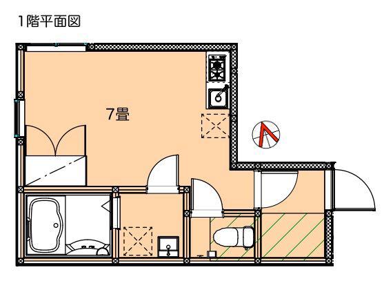 FAIR町屋(ワンルーム/1階)の間取り写真
