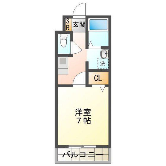 あかつき苑ハイツII(1K/3階)の間取り写真