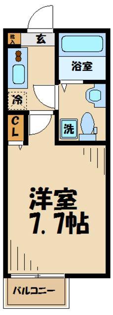 リヴィエールII(1K/2階)の間取り写真