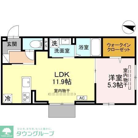 カーサ ルビア(1LDK/1階)の間取り写真