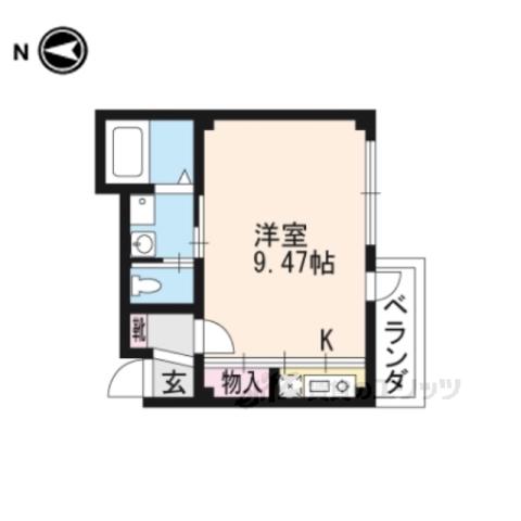 PICCOLO高辻(ワンルーム/3階)の間取り写真