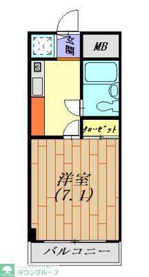 前橋ユーアイビル(1K/6階)の間取り写真