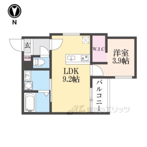 REGALEST丹波橋(1LDK/3階)の間取り写真