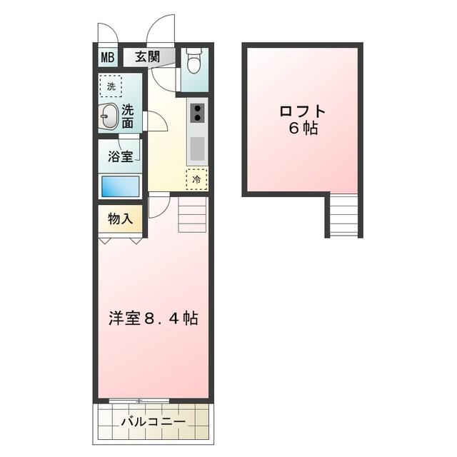 フジパレスフォーゲルI番館(1K/2階)の間取り写真